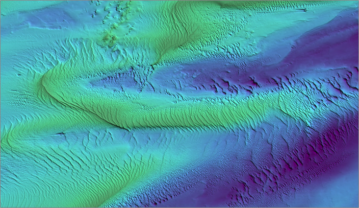 An image showing bathymetry in Long Island Sound.