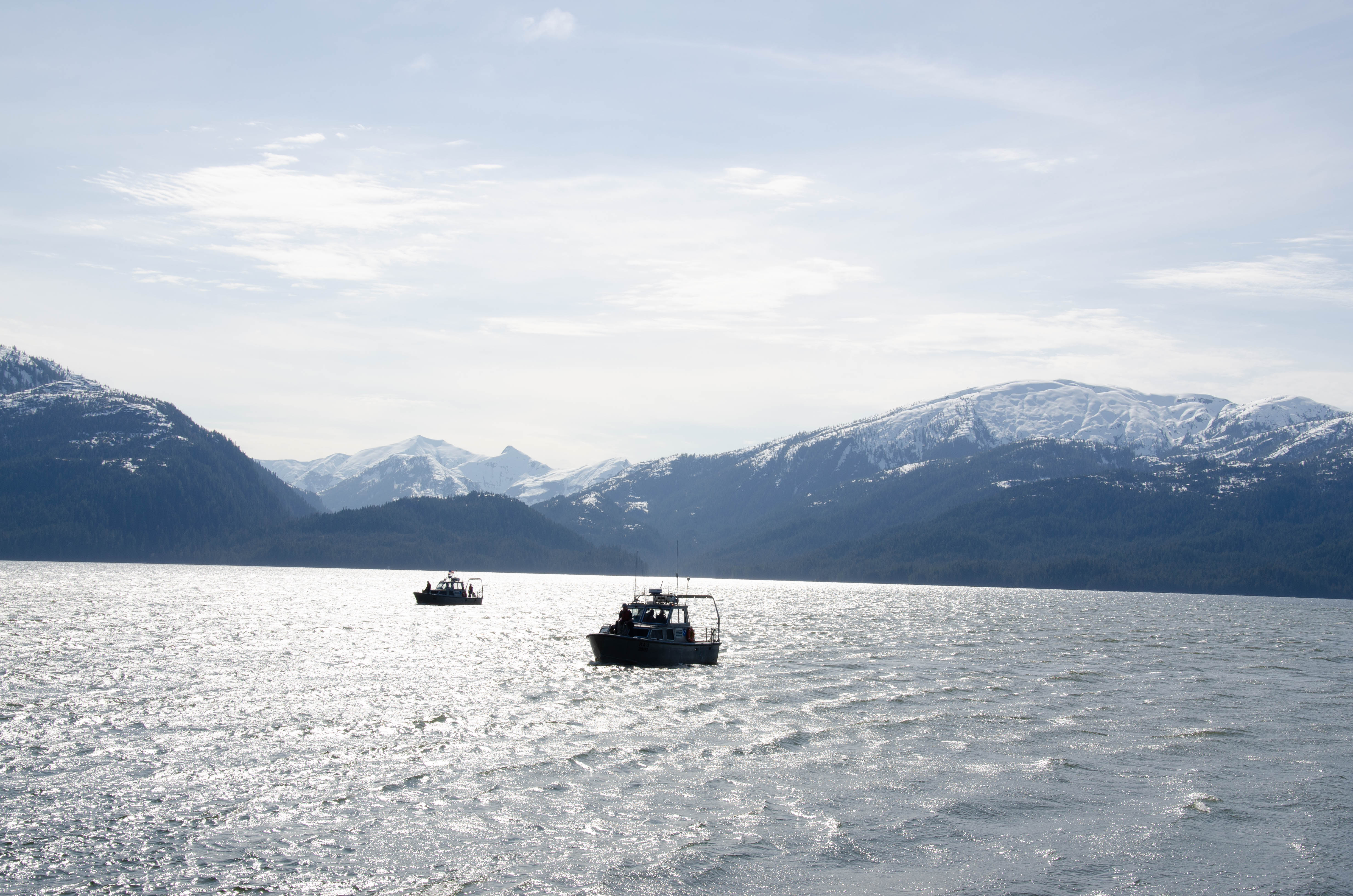 NOAA Ship Rainier launches working in Behm Canal, Alaska.