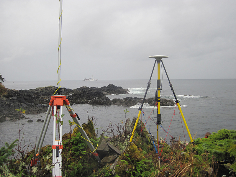 Horizontal control antennas set up to transmit data in Alaska. Horizontal control antennas set up to transmit data in Alaska.