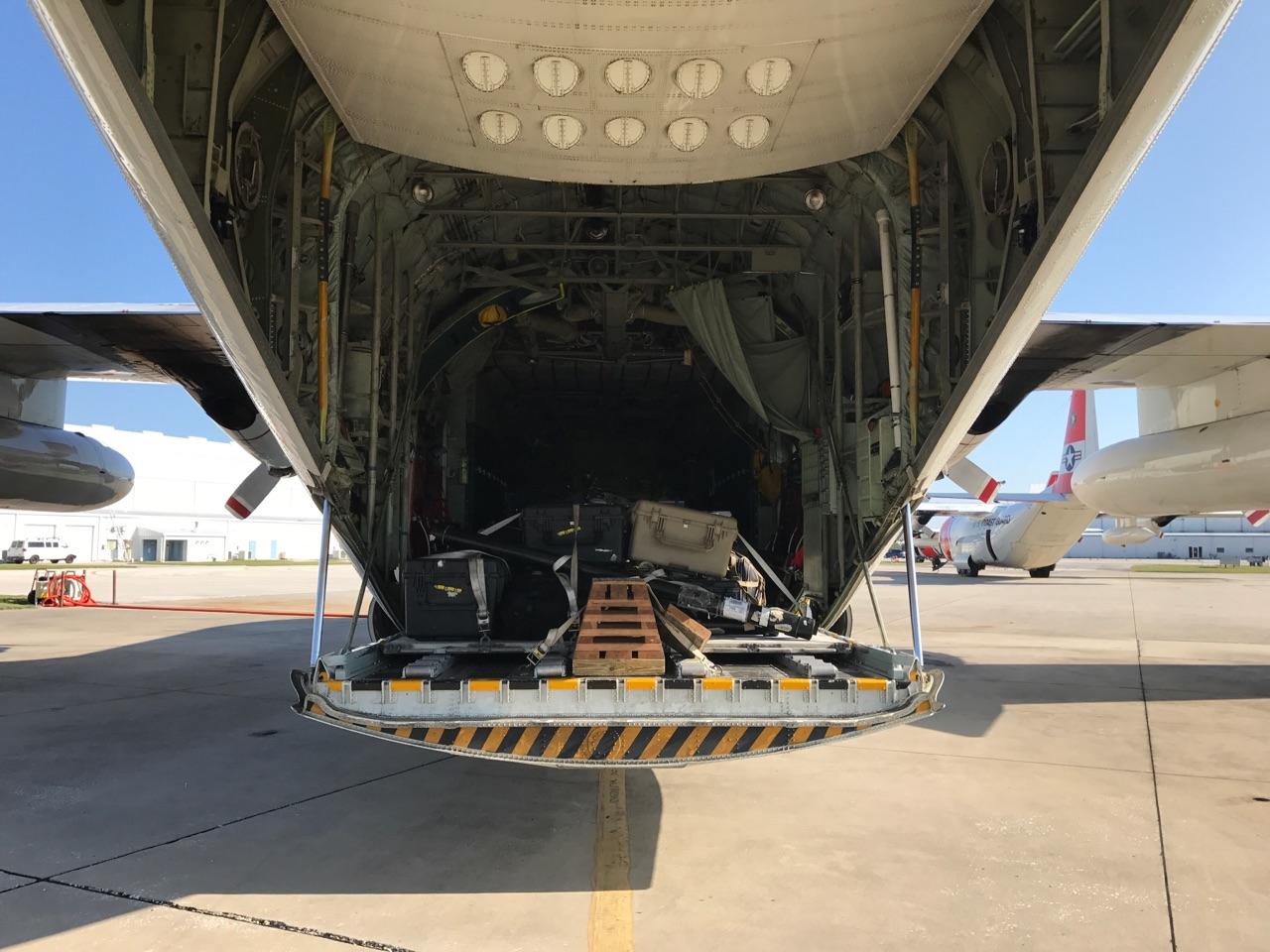 USCG C-130 aircraft containing the NOAA MIST kit at Naval Air Station Jacksonville.