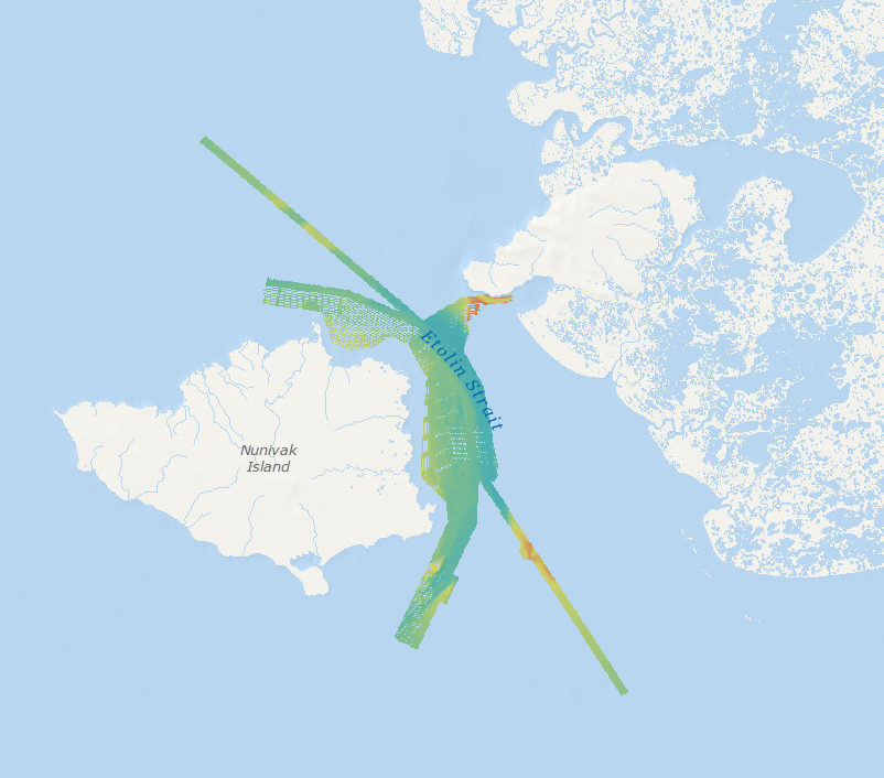 Survey work coverage in Etolin Strait.