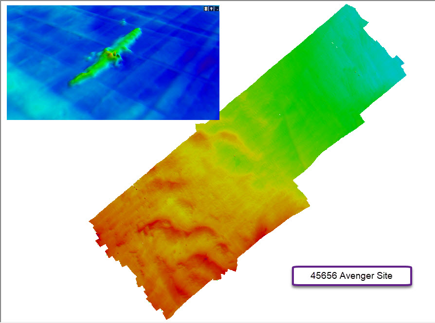 A map of MBES on the confirmed Avenger site.