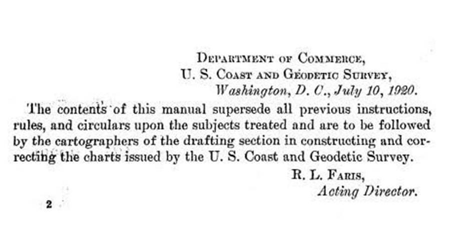 Forward from the first Coast Survey Nautical Chart Manual published in 1920.